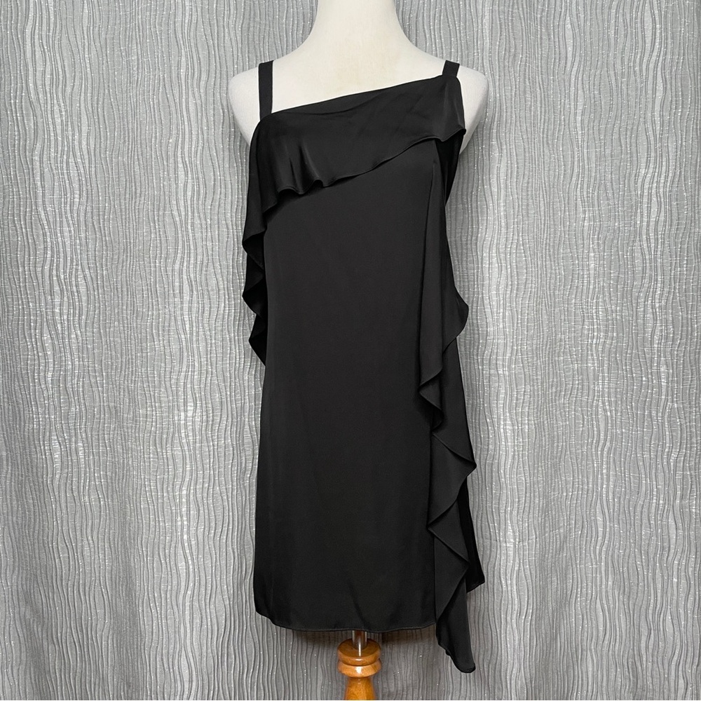 Milly Silk Asymmetrical Ruffle Cocktail Dress